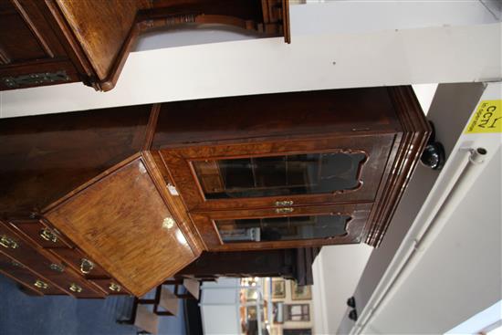 An early 18th century walnut bureau bookcase, W.3ft 2in. D.1ft 11in. H.7ft